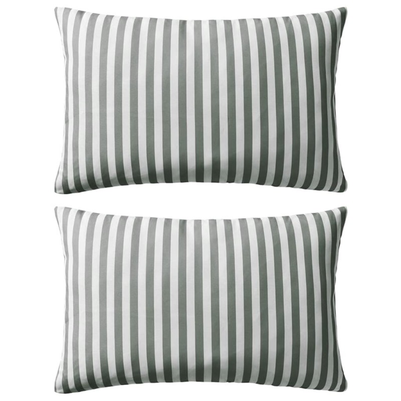 Oreiller d'extérieur lot de 2 Impression rayure 60 x 40 cm Gris 617634617634