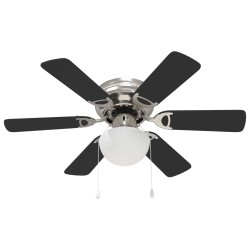 Ventilateur de plafond avec lumière Ø 82 cm Noir 617635617635