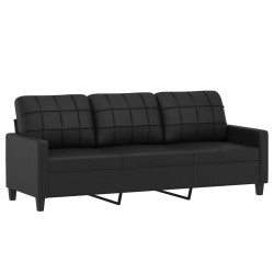 Ensemble de canapés 2 pcs avec coussins Noir Similicuir 617639617639