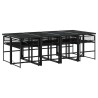 Ensemble à manger de jardin 9pcs coussins noir résine tressée 617640617640
