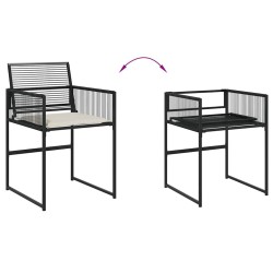Ensemble à manger de jardin 9pcs coussins noir résine tressée 617640617640