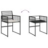 Ensemble à manger de jardin 9pcs coussins noir résine tressée 617640617640