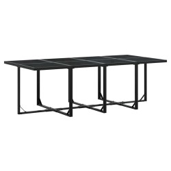 Ensemble à manger de jardin 9pcs coussins noir résine tressée 617640617640
