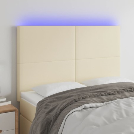 Tête de lit à LED Crème 144x5x118/128 cm Similicuir 617641617641