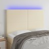Tête de lit à LED Crème 144x5x118/128 cm Similicuir 617641617641