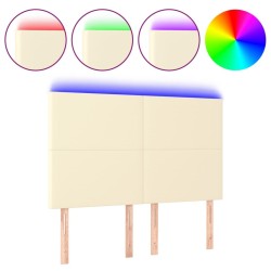 Tête de lit à LED Crème 144x5x118/128 cm Similicuir 617641617641