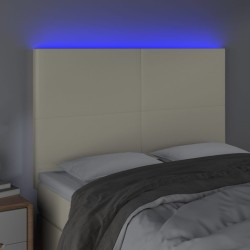 Tête de lit à LED Crème 144x5x118/128 cm Similicuir 617641617641
