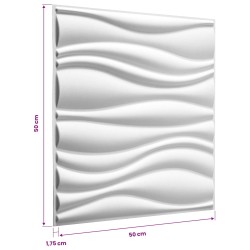 Panneaux muraux 12 pcs 50 x 50 cm Blanc 617654617654