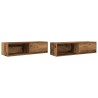 Meubles TV 2 pcs vieux bois 100x31x25,5 cm bois d'ingénierie 617655617655