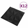 Panneaux muraux 12 pcs Noir Diamant 50 x 50 cm Mousse XPS 617656617656