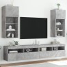 Meubles TV avec lumières LED 2 pcs gris béton 40,5x30x90 cm 617659617659