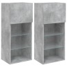 Meubles TV avec lumières LED 2 pcs gris béton 40,5x30x90 cm 617659617659