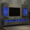 Meubles TV avec lumières LED 2 pcs gris béton 40,5x30x90 cm 617659617659