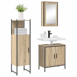 Ensemble de mobilier de salle de bain avec étagère 3 pcs Marron 617661617661