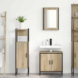 Ensemble de mobilier de salle de bain avec étagère 3 pcs Marron 617661617661