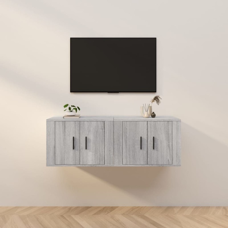 Meubles TV muraux 2 pcs sonoma gris 57x34,5x40 cm 617672617672