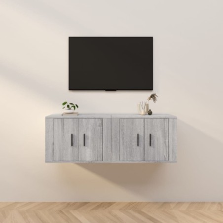 Meubles TV muraux 2 pcs sonoma gris 57x34,5x40 cm 617672617672
