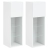 Meubles TV avec lumières LED 2 pcs blanc 30,5x30x90 cm 617673617673