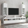 Meubles TV avec lumières LED 2 pcs blanc 30,5x30x90 cm 617673617673