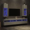 Meubles TV avec lumières LED 2 pcs blanc 30,5x30x90 cm 617673617673
