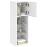 Meubles TV avec lumières LED 2 pcs blanc 30,5x30x90 cm 617673617673