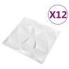 Panneaux muraux 12 pcs Blanc Diamant 50 x 50 cm Mousse XPS 617675617675