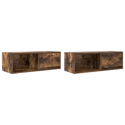 Meubles TV 2 pcs chêne fumé 80x31x25,5 cm bois d'ingénierie 617681617681