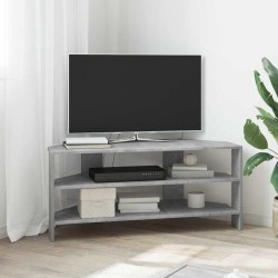 MeubleTVd'Angle Gris béton 102x40,5x45cm Bois d'ingénierie 617684617684