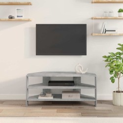 MeubleTVd'Angle Gris béton 102x40,5x45cm Bois d'ingénierie 617684617684