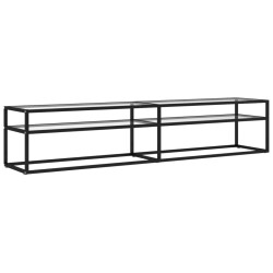 Meuble TV transparent 200x40x40,5 cm verre trempé 617693617693