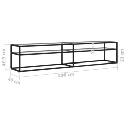 Meuble TV transparent 200x40x40,5 cm verre trempé 617693617693