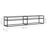 Meuble TV transparent 200x40x40,5 cm verre trempé 617693617693