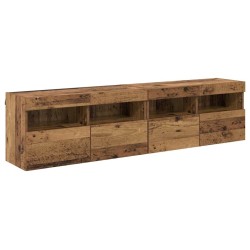 Meubles TV muraux avec LED 2 pcs Bois Ancien 80 x 30 x 40 cm 617698617698