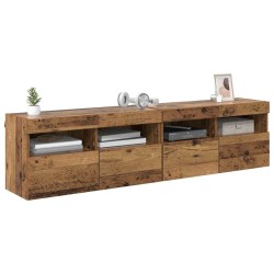Meubles TV muraux avec LED 2 pcs Bois Ancien 80 x 30 x 40 cm 617698617698