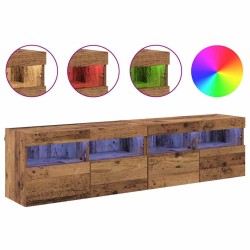 Meubles TV muraux avec LED 2 pcs Bois Ancien 80 x 30 x 40 cm 617698617698