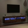 Meubles TV muraux avec LED 2 pcs Bois Ancien 80 x 30 x 40 cm 617698617698