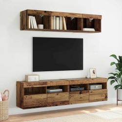 Meubles TV muraux avec LED 2 pcs Bois Ancien 80 x 30 x 40 cm 617698617698
