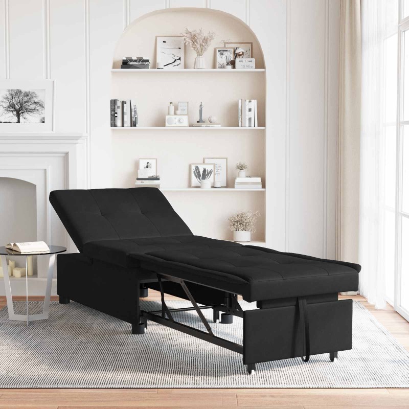 Canapé-lit escamotable Noir 194 x 67 x 82 cm Microfibre 617705617705