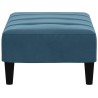 Repose-pied bleu 77x55x31 cm velours 617706617706