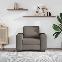Canapé/Fauteuil gris clair 100x77x82 cm en tissu velours côtelé 617717617717