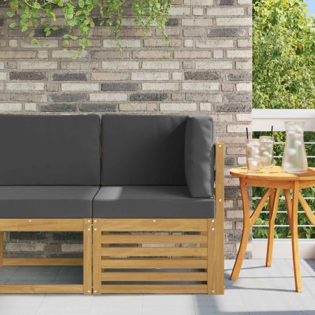 Canapé d'angle extérieur Bois d'Acacia Massif Blanc 617718617718