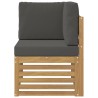 Canapé d'angle extérieur Bois d'Acacia Massif Blanc 617718617718
