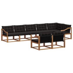 Ensemble de canapés d'extérieur 8 pcs Naturel et Noir 617722617722