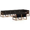 Ensemble de canapés d'extérieur 8 pcs Naturel et Noir 617722617722