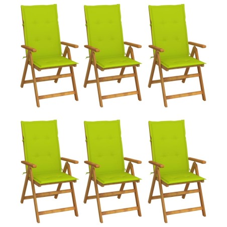 Chaises pliables de jardin lot de 6 avec coussins Bois d'acacia 617725617725