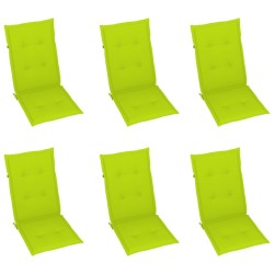 Chaises pliables de jardin lot de 6 avec coussins Bois d'acacia 617725617725