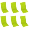 Chaises pliables de jardin lot de 6 avec coussins Bois d'acacia 617725617725