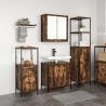 Ensemble de mobilier de salle de bain 3 pcs Chêne fumé et noir 617727617727