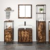 Ensemble de mobilier de salle de bain 3 pcs Chêne fumé et noir 617727617727