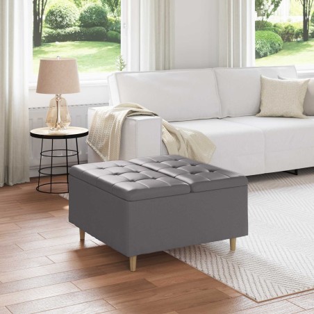 Pouf de rangement avec coussin Gris 80 x 80 x 45 cm Simili cuir 617738617738